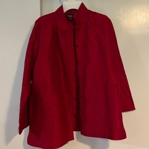 Eileen Fisher red silk jacket